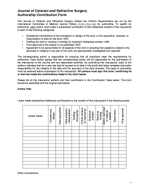 Jcrs Authorship Form