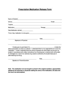 Medication Release Form