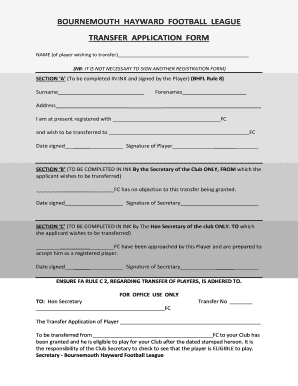 Transfer Contract  Form