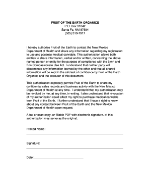 Patient Registration Form Fruit of the Earth Organics