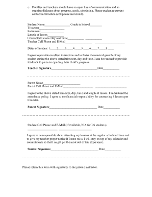  Music Teacher Contract Template 2012-2024