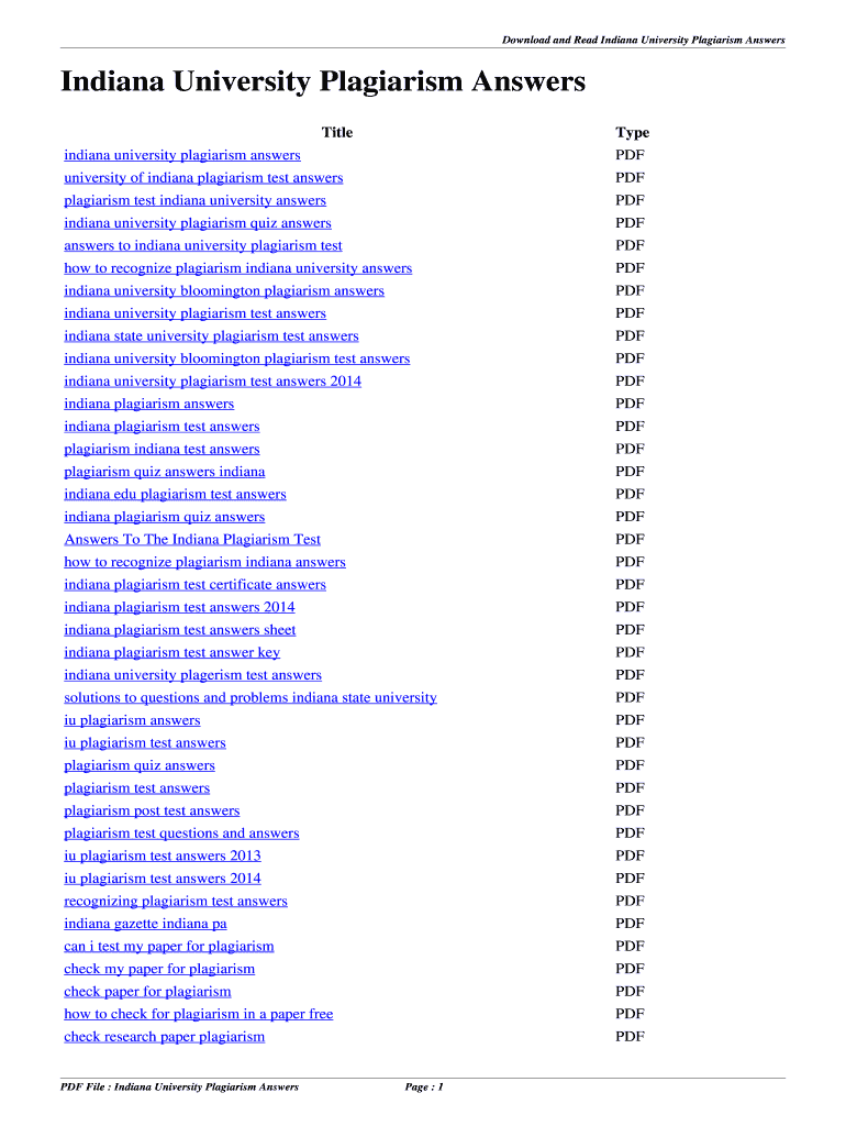 Plagiarism Certification Test Answers  Form