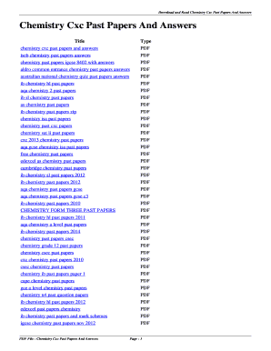 Cxc Chemistry Past Papers with Answers  Form