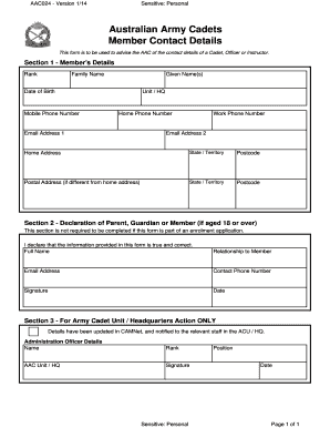 Australian Army Application  Form