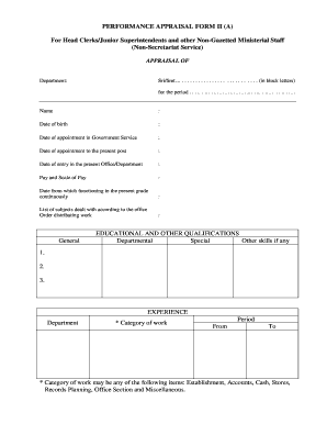 Performance Appraisal Form Ii a