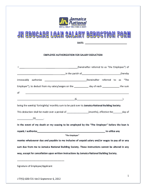 Salary Deduction Form