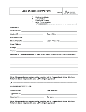 Medical Absence Form