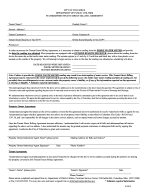  Columbus Water Tenant Billing Agreement 2013-2024