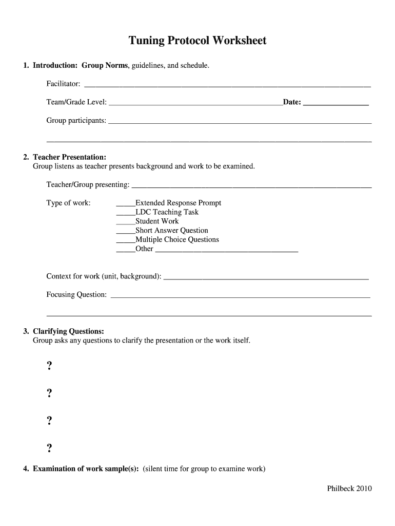  Tuning Protocol Worksheet 2010-2024