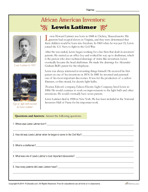 Lewis Latimer L Reading Worksheets Spelling Grammar  Form