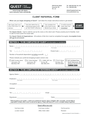 Quest Referral Form