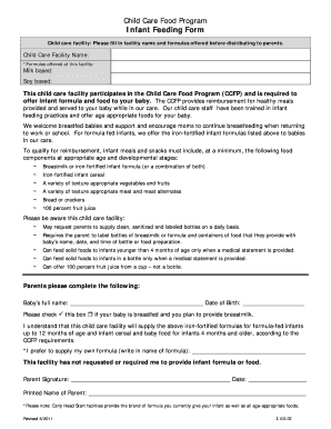 Infant Feeding Form