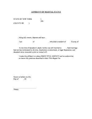 Affidavit of Marital Status Philippines  Form