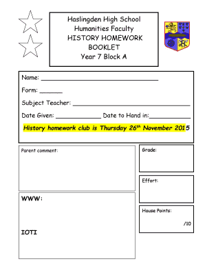 History Skills Booklet  Form