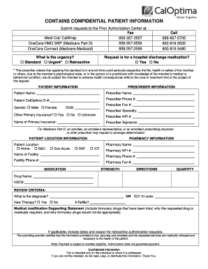 CalOptima Prior BAuthorization Formb Caloptima