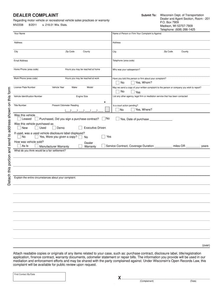 Wi Dot Dmv  Form