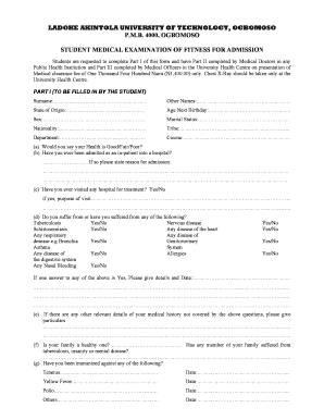 Lautech Portal  Form