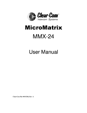 Micro Matrix Mmx24 User Manual  Form