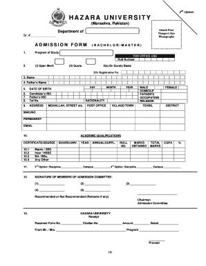 Admissions Hu Edu Pk  Form