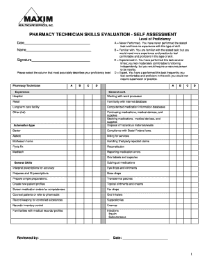 Pharmacy Technician Evaluation Form