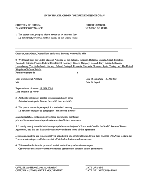 Mission Order Sample  Form