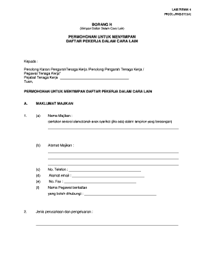 Borang Maklumat Pekerja PDF  Form