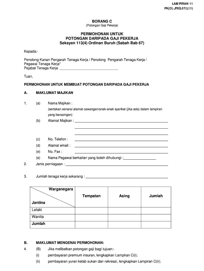 Ordinan Buruh Sabah PDF  Form