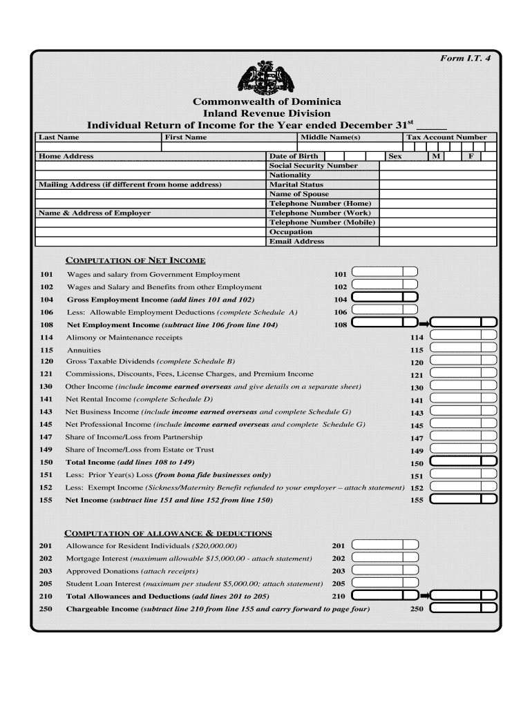 Personal Income Tax Return Form Inland Revenue Division Ird Gov