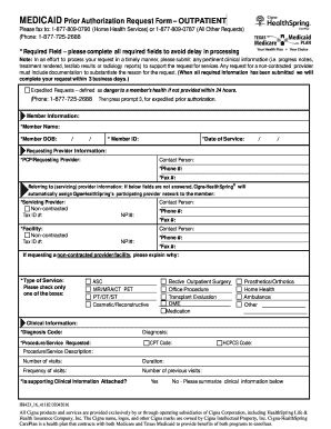 Prior Authorization BOutpatient Formb Cigna