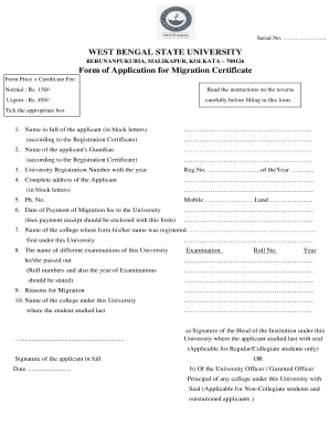 Wbsu Migration Form