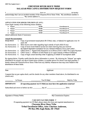 Cheyenne River Sioux Tribe Salazar Payment  Form
