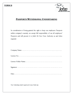 Passport Handover Letter to Employee Format