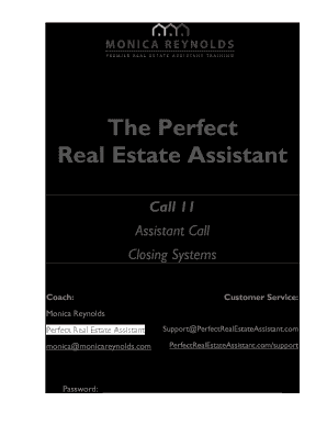 Real Estate Assistant Training PDF  Form