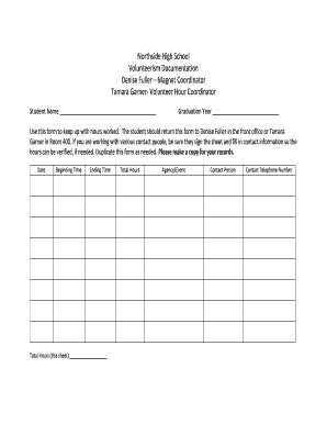 Volunteer Forms for Students