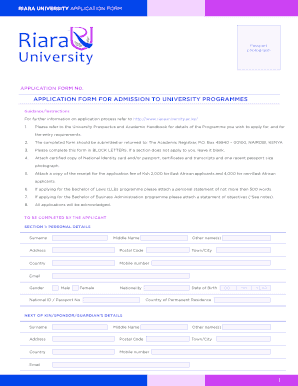 Riara University Online Application  Form
