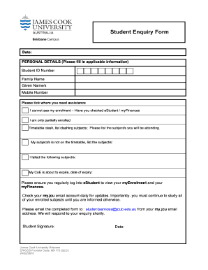 Student Enquiry Form Format