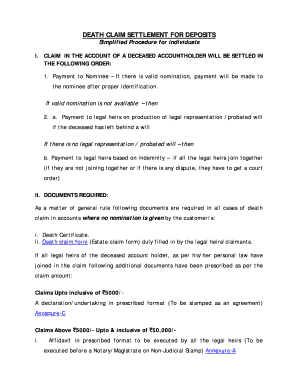 Estate Claim Form