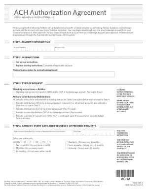 ACH Authorization Agreement Pacific Wealth Management  Form