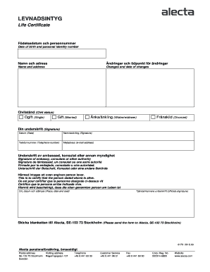 Levnadsintyg  Form