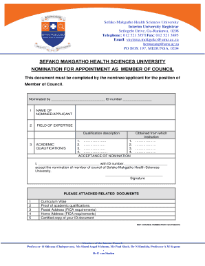 Sefako Makgatho Cleaning Posts  Form