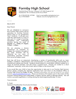 Summer School Invitation Letter  Form