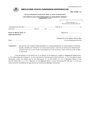 Esic Form 23 Filled Sample