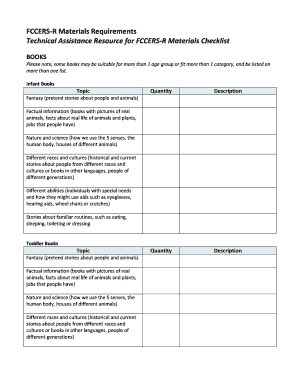 Fccers Checklist  Form