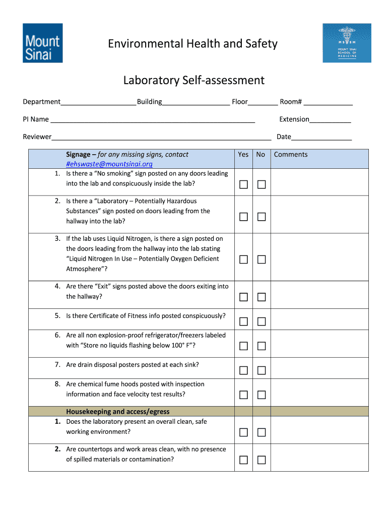 Laboratory Self Assessment  Form