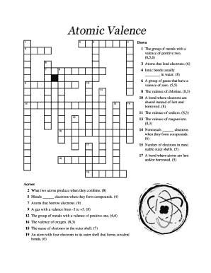 Atomic Valence Crossword Answers  Form