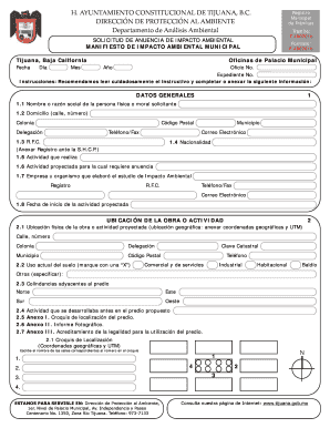 Manifiesto Ambiental Ejemplo  Form