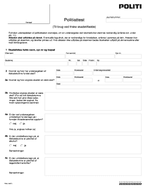 Politiattest Friske Skader  Form