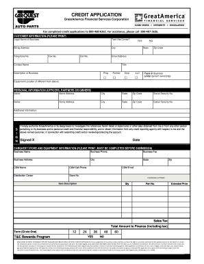 CREDIT APPLICATION Bsmapincbbcomb  Form