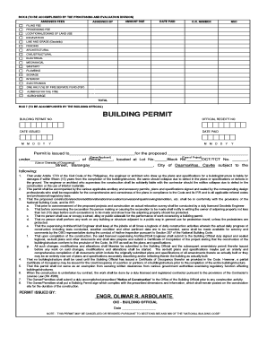 Dasmarinas Cavite Building Permit Form