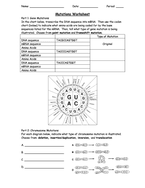 Mutations Worksheet Part 1 Gene Mutations Answer Key Fill Out And Sign Printable Pdf Template Signnow